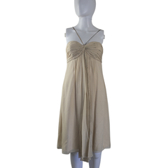 Third Millennium Silk Zari Draped Dress – Beige | NWT | AU 6
