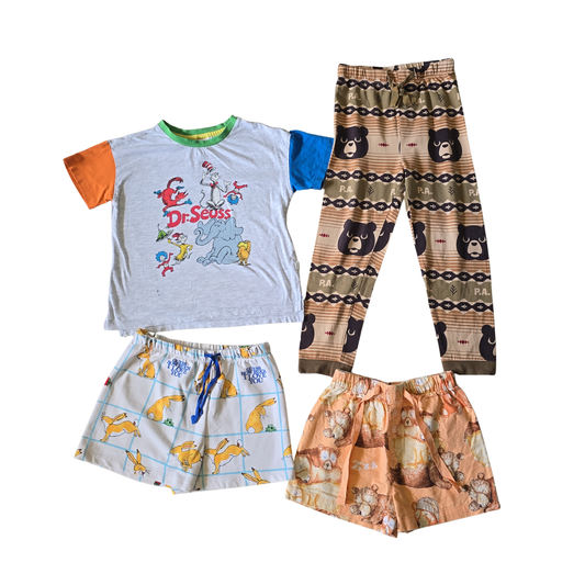 Peter Alexander Kids Bundle Size 5 | 4 Piece Sleepwear Set | Dr Seuss Print 2736