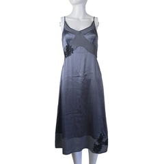 Third Millennium Silk Slip Dress – Smoky Grey with Lace | AU 8
