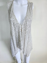 Armani Exchange Vintage Beige and Grey Sequined Vest