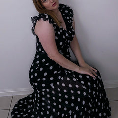 RIXO Polka Dot Dress