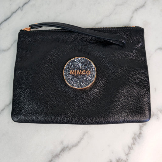 Mimco Black and Rose Gold Clutch Pouch 4000