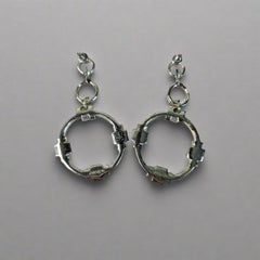 Oroton Silver Round Drop Earrings