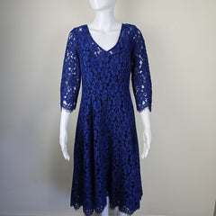 Annah Stretton Floral Lace Navy Dress