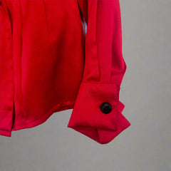 100% Silk Vintage 80s Anne Klein II Silk Red Blouse