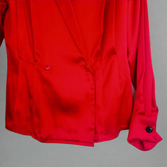 100% Silk Vintage 80s Anne Klein II Silk Red Blouse