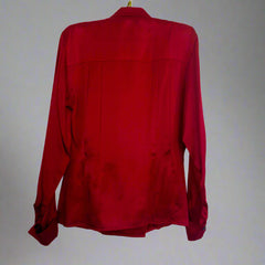 100% Silk Vintage 80s Anne Klein II Silk Red Blouse