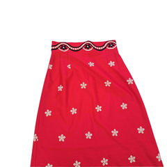 Vintage Pink Flower Power Maxi Skirt – Retro 70s Statement Piece