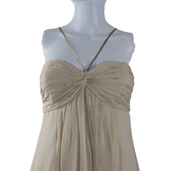 Third Millennium Silk Zari Draped Dress – Beige | NWT | AU 6