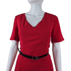 Diana Ferrari Red Midi Dress – Structured Fit & Flare (AU 10)