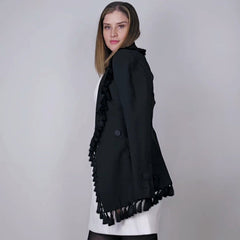 Elliatt Black Fringed Blazer