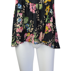 Auguste Black Floral Metallic Pinstripe Singlet Top – AU 10