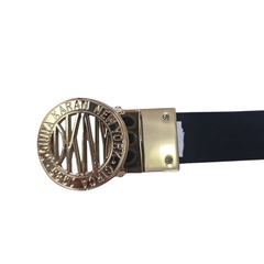 Donna Karan Reversible Leather Belt – Black & Brown | Gold Logo Buckle (90cm)