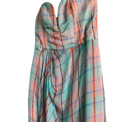 Zimmermann "Good Love" Pink Check Silk Plunge Dress – Size 1