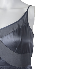 Third Millennium Silk Slip Dress – Smoky Grey with Lace | AU 8