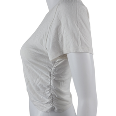 Antistar White Ruched Tee – Size AU 12 (Soft Sculpted Everyday Essential)