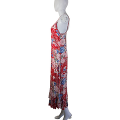 Auguste Red Floral Rayon Maxi Dress – Effortless Boho Size AU10