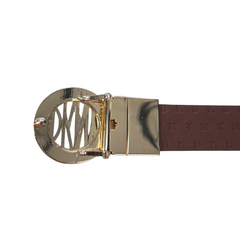 Donna Karan Reversible Leather Belt – Black & Brown | Gold Logo Buckle (90cm)