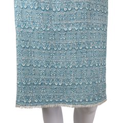 NWT Lisa Ho Teal Textured Pencil Skirt – Fringe Hem (AU 8)