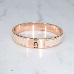 Mimco Rose Gold and Leather Cuff Bracelet