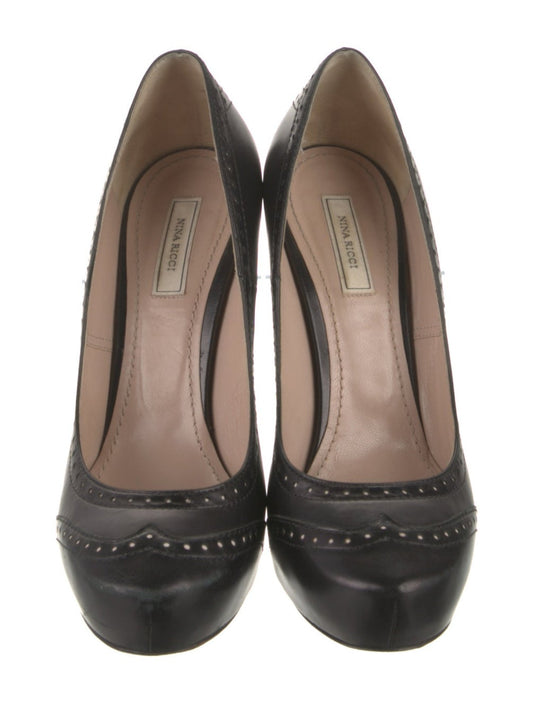 Nina Ricci Black Leather Pumps 1005