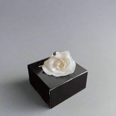 AUTHENTIC VINTAGE CHANEL CAMELLIA SILK FLOWER BROOCH