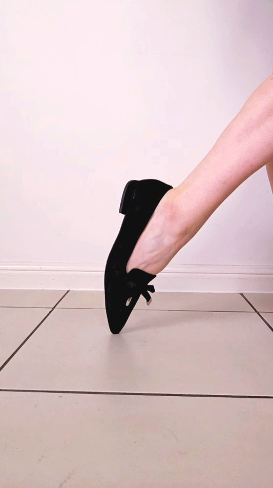 Nanette Lepore Black Suede Flats 1080