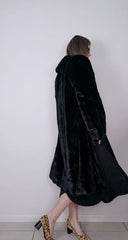 Vintage Black Faux Fur Coat