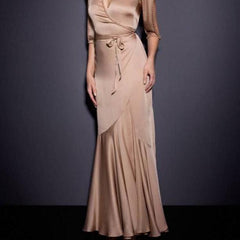 Agent Provocateur "Francis" Silk Satin Maxi Dress/Robe Embellished with Faux Pearls