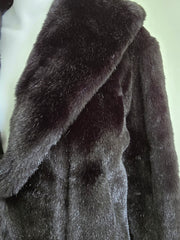 Vintage Black Faux Fur Coat