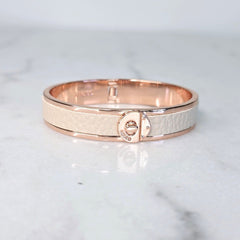 Mimco Rose Gold and Leather Cuff Bracelet