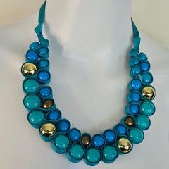 Blue and Green Ribbon Necklace