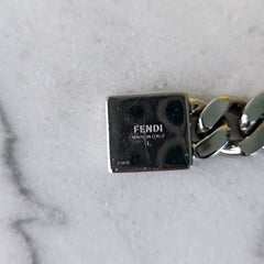 FENDI Silver 'FF' Chain Bracelet, Large