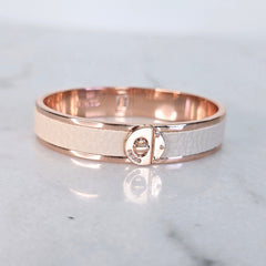 Mimco Rose Gold and Leather Cuff Bracelet