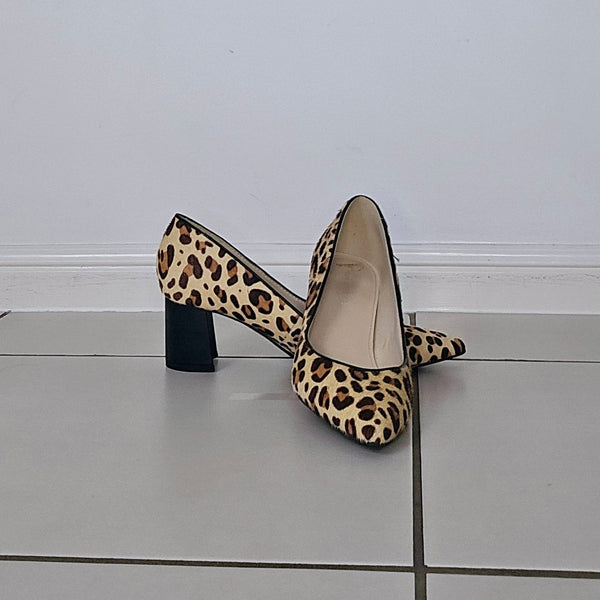 Marc fisher leopard wedges best sale