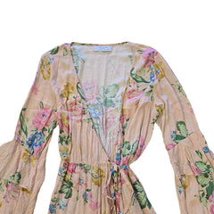 Floral dress on a tiled floor