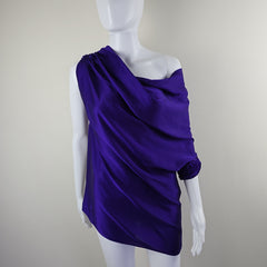 Scanlan & Theodore Violet Purple Silk Draped Top - Size: AU 8