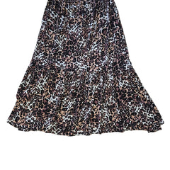 Leopard print dress on a light background