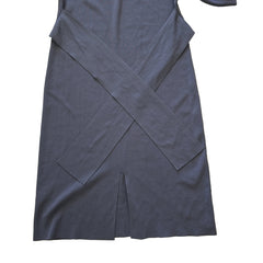 Grey dress on a tiled floor