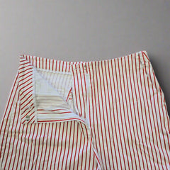 Glassons Classic White and Red Striped Bermuda Shorts - Size: AU 12