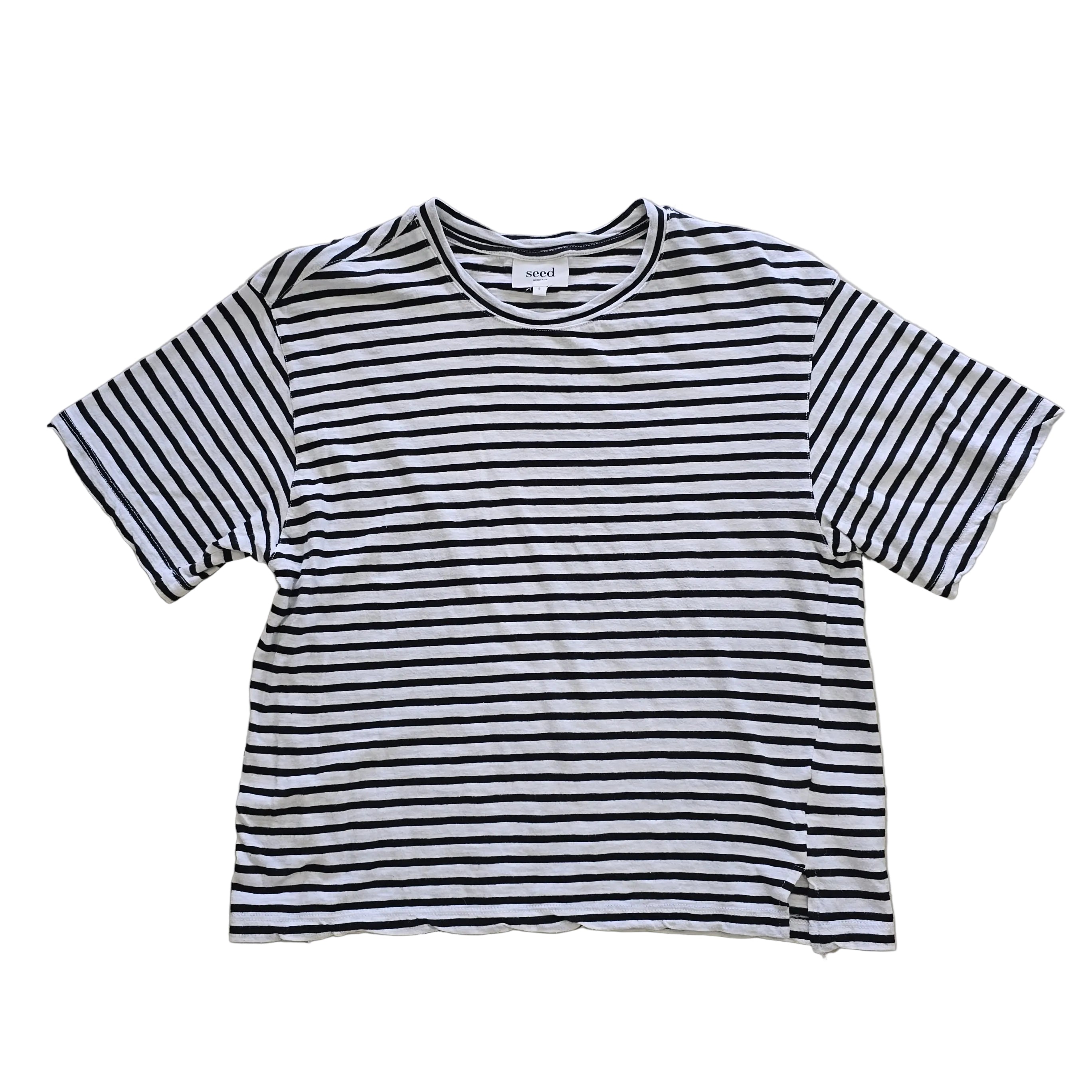 Black and white striped shirt on a light background