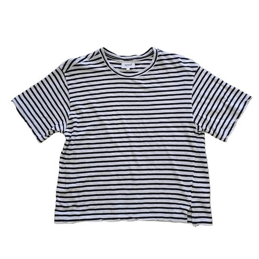 Black and white striped shirt on a light background 2736
