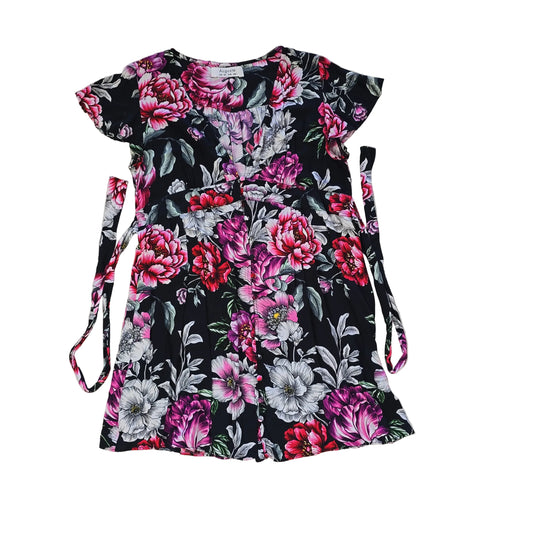 Floral-patterned mini dress on a light background 2736