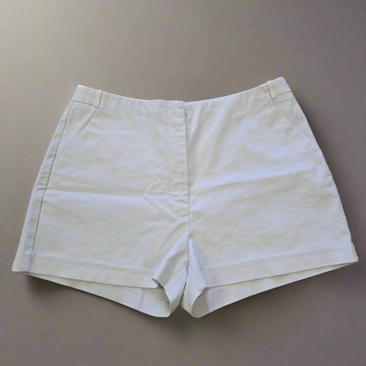 Glassons Classic White Bermuda Shorts - Size: AU 12 1024