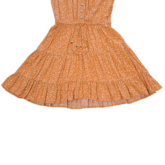 Orange floral dress on a light background