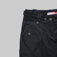 Pair of black pants on a light background