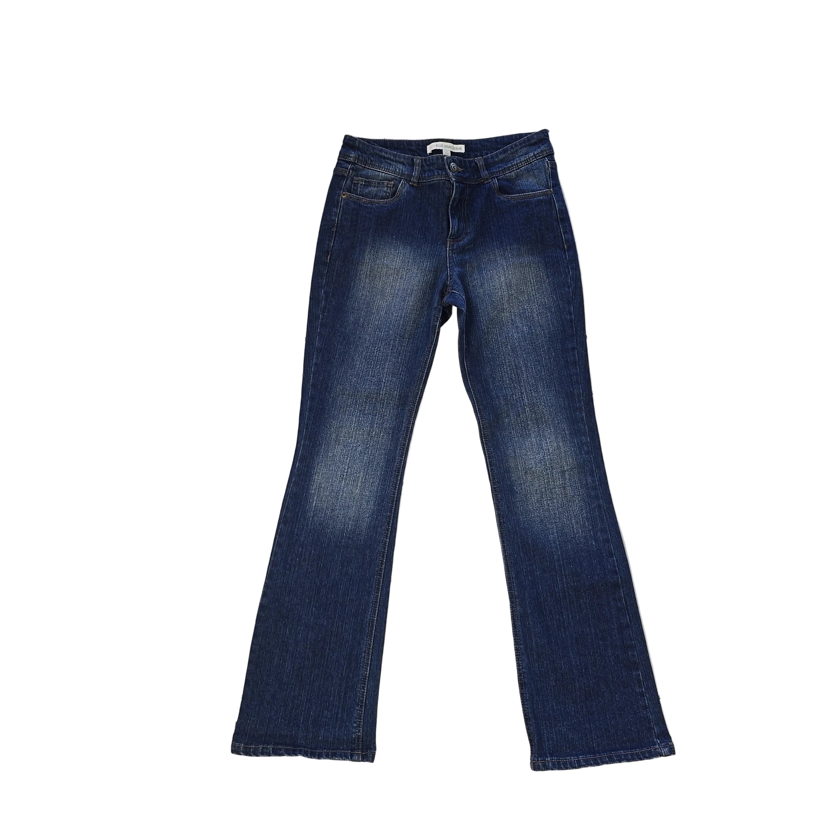 Pair of blue jeans on a light background