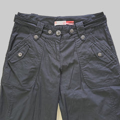 Pair of black pants on a light background