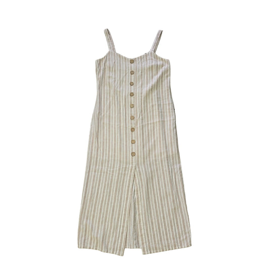 Striped dress with button details on a light background 2736