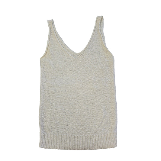 White knitted tank top on a light background 2736